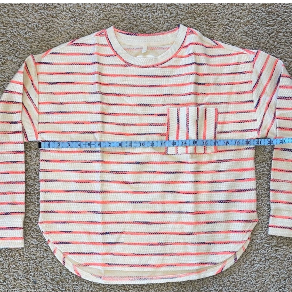 Lou & Grey Cream and Coral Striped Long Sleeve Top- shorts NOT included - Picture 5 of 6